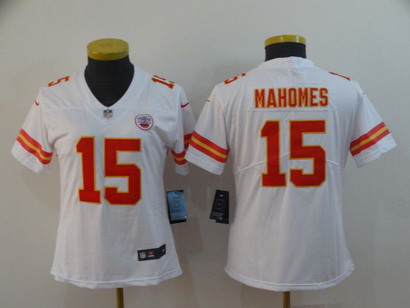 Women Kansas City Chiefs #15 Mahomes White Nike Vapor Untouchable Limited Player NFL Jerseys->kansas city chiefs->NFL Jersey